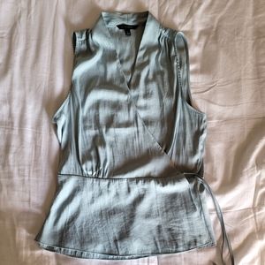 Banana Republic Silk Powder Blue Wrap Blouse, size M, worn once